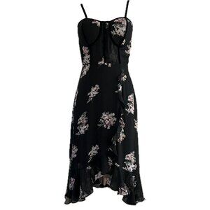 Leith Black Floral Bustier Dress Size S